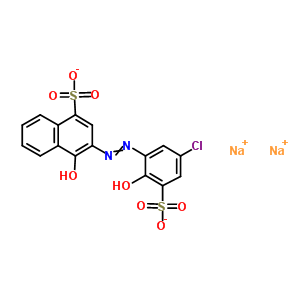 3-[(5-Chloro-2-hydroxy-3-sulfophenyl)azo]-4-hydroxy-1-naphthalenesulfonic acid disodium salt Structure,5858-45-7Structure