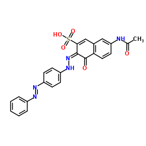 7-Acetylamino-4-hydroxy-3-[[4-(phenylazo)phenyl ]azo]naphthalene-2-sulfonic acid sodium salt Structure,5873-17-6Structure