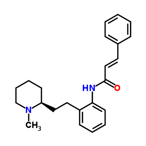 (E)-n-[2-[2-[(2s)-1-methyl-2-piperidyl]ethyl]phenyl]-3-phenyl-prop-2-enamide Structure,58754-46-4Structure