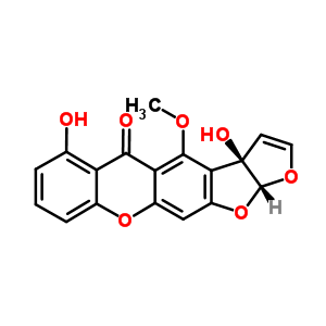 (3Ar)-3a,12aα-dihydro-3a,6-dihydroxy-4-methoxy-5h-furo[3’,2’:4,5]furo[3,2-b]xanthen-5-one Structure,58775-51-2Structure