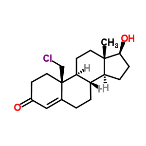 (8S,9s,10s,13s,14s,17s)-10-(chloromethyl)-17-hydroxy-13-methyl-1,2,6,7,8,9,11,12,14,15,16,17-dodecahydrocyclopenta[a]phenanthren-3-one Structure,5884-92-4Structure