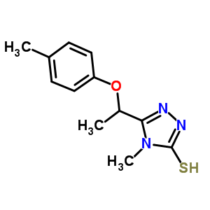 4-Methyl-5-[1-(4-methylphenoxy)ethyl]-4H-1,2,4-triazole-3-thiol Structure,588673-44-3Structure