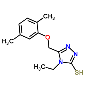 5-[(2,5-Dimethylphenoxy)methyl]-4-ethyl-4H-1,2,4-triazole-3-thiol Structure,588673-86-3Structure