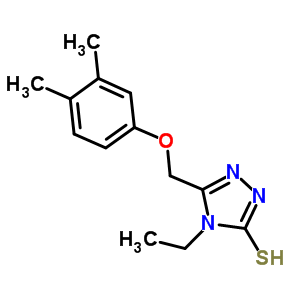 5-[(3,4-Dimethylphenoxy)methyl]-4-ethyl-4H-1,2,4-triazole-3-thiol Structure,588673-94-3Structure