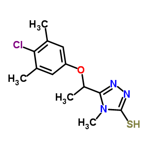 5-[1-(4-Chloro-3,5-dimethylphenoxy)ethyl]-4-methyl-4H-1,2,4-triazole-3-thiol Structure,588674-42-4Structure