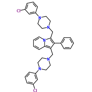 1,3-Bis[[4-(3-chlorophenyl)-1-piperazinyl ]methyl ]-2-phenylindolizine Structure,58892-63-0Structure