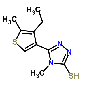 5-(4-Ethyl-5-methylthien-3-yl)-4-methyl-4H-1,2,4-triazole-3-thiol Structure,590376-88-8Structure