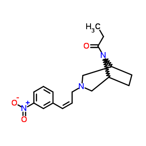 8-Propionyl-3-[3-(4-nitrophenyl)-2-propenyl ]-3,8-diazabicyclo[3.2.1]octane Structure,59038-10-7Structure