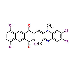 2,5,8-Trichloro-3-[(e)-(6,7-dichloro-1,3-dimethyl-quinoxalin-2-ylidene)methyl]anthracene-1,4-dione Structure,59118-02-4Structure