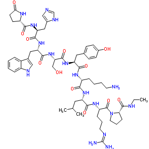 Lysyl(6)-n-ethylprolinamide(9)-des-glycinamide(10)-lhrh Structure,59131-98-5Structure