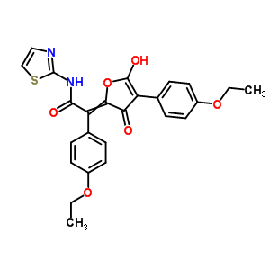 Benzeneacetamide,4-ethoxy-a-[4-(4-ethoxyphenyl)-3-hydroxy-5-oxo-2(5h)-furanylidene]-n-2-thiazolyl-,(e)-(9ci) Structure,59522-44-0Structure