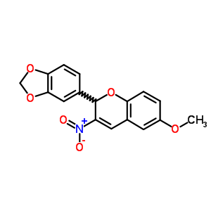 6-Methoxy-2-(3,4-methylenedioxyphenyl)-3-nitro-2h-1-benzopyran Structure,59528-35-7Structure