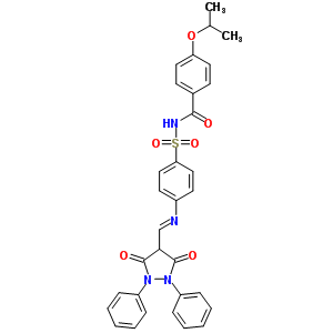 N-[4-[(3,5-dioxo-1,2-diphenyl-pyrazolidin-4-yl)methylideneamino]phenyl]sulfonyl-4-propan-2-yloxy-benzamide Structure,59541-40-1Structure