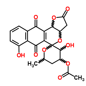 (5R,3ar,11br)-4’α-acetyloxy-3’,3a,4’,5’,6’,11b-hexahydro-3’α,7-dihydroxy-6’β-methylspiro[5h-furo[3,2-b]naphtho[2,3-d]pyran-5,2’-[2h]pyran]-2,6,11(3h)-trione Structure,59554-11-9Structure