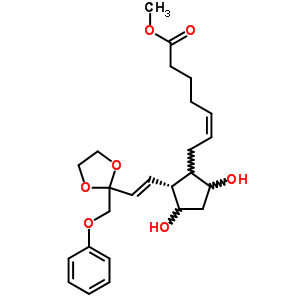 (Z)-7-[(1r)-3α,5α-dihydroxy-2β-[(e)-2-(2-phenoxymethyl-1,3-dioxolan-2-yl)ethenyl ]cyclopentan-1α-yl ]-5-heptenoic acid methyl ester Structure,59619-78-2Structure