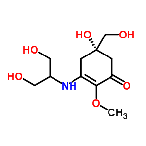 (-)-5-Hydroxy-3-[[2-hydroxy-1-(hydroxymethyl)ethyl ]amino]-5-(hydroxymethyl)-2-methoxy-2-cyclohexen-1-one Structure,59719-29-8Structure