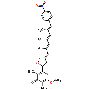 (+)-2-Methoxy-3,5-dimethyl-6-[tetrahydro-4-[(1z,2e,4e,6e)-2,4,6-trimethyl-7-(4-nitrophenyl)-2,4,6-heptatrienylidene]furan-2-yl ]-4h-pyran-4-one Structure,59795-94-7Structure