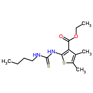 Ethyl 2-(butylthiocarbamoylamino)-4,5-dimethyl-thiophene-3-carboxylate Structure,59898-41-8Structure