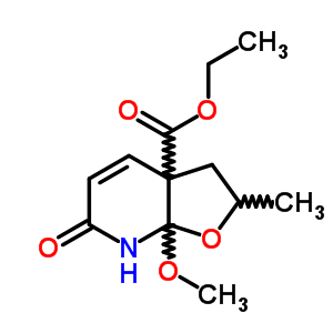 Furo[2,3-b]pyridine-3a(6h)-carboxylicacid, 2,3,7,7a-tetrahydro-7a-methoxy-2-methyl-6-oxo-, ethyl ester Structure,59909-61-4Structure