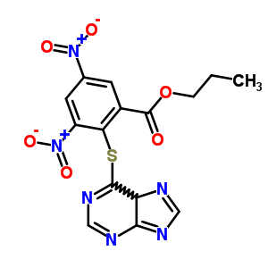 Benzoic acid,3,5-dinitro-2-(9h-purin-6-ylthio)-, propyl ester Structure,59921-60-7Structure