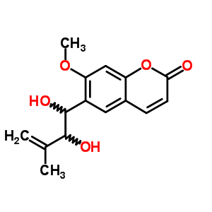 6-(1,2-Dihydroxy-3-methyl-3-butenyl)-7-methoxy-2h-1-benzopyran-2-one Structure,60094-90-8Structure