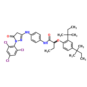 2-[2,4-Bis(1,1-dimethylpropyl)phenoxy]-n-[4-[[[4,5-dihydro-5-oxo-1-(2,4,6-trichlorophenyl)-1h-pyrazol ]-3-yl ]amino]phenyl ]butanamide Structure,60592-50-9Structure