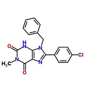 9-Benzyl-8-(4-chlorophenyl)-1-methyl-3h-purine-2,6-dione Structure,61080-49-7Structure