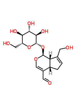 (1S)-1α-(β-d-glucopyranosyloxy)-1,4aα,5,7aα-tetrahydro-7-hydroxymethyl-cyclopenta[c]pyran-4-carbaldehyde Structure,61081-59-2Structure