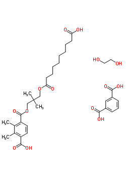 1,3-Benzenedicarboxylic acid, polymer with decanedioic acid, dimethyl 1,4-benzenedicarboxylate, 2,2-dimethyl-1,3-propanediol and 1,2-ethanediol Structure,61412-73-5Structure