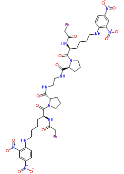 Bis(alpha-bromoacetyl-epsilon-2,4-dinitrophenyllysylproline)ethylenediamine Structure,61556-53-4Structure