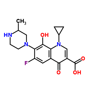 1-Cyclopropyl-6-fluoro-8-hydroxy-7-(3-methyl-1-piperazinyl)-4-oxo-1,4-dihydro-3-quinolinecarboxylic acid Structure,616205-76-6Structure