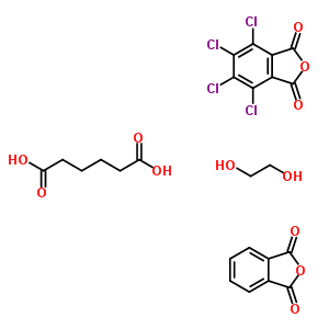 Hexanedioic acid, polymer with 1,2-ethanediol, 1,3-isobenzofurandione and 4,5,6,7-tetrachloro-1,3-isobenzofurandione Structure,61630-89-5Structure