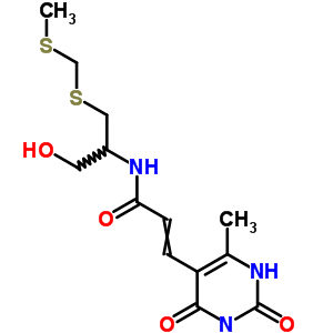 N-[1-hydroxy-3-(methylsulfanylmethylsulfanyl)propan-2-yl]-3-(4-methyl-2,6-dioxo-3h-pyrimidin-5-yl)prop-2-enamide Structure,61827-17-6Structure