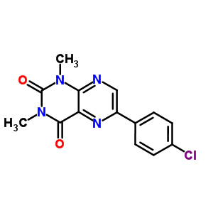 6-(4-Chlorophenyl)-1,3-dimethyl-pteridine-2,4-dione Structure,61999-39-1Structure