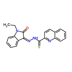 N-[(1-ethyl-2-oxo-indol-3-ylidene)amino]quinoline-2-carbothioamide Structure,62295-13-0Structure