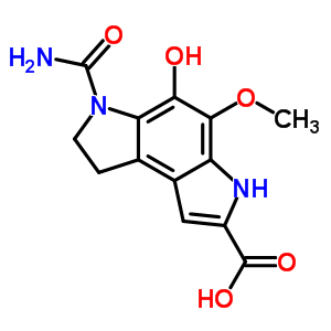 6-(Aminocarbonyl)-3,6,7,8-tetrahydro-5-hydroxy-4-methoxybenzo[1,2-b:4,3-b]dipyrrole-2-carboxylic acid Structure,62497-62-5Structure