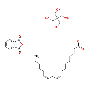 (Z,z)-9,12-octadecadienoic acid , polymer with 2,2-bis(hydroxymethyl)-1,3-propanediol and 1,3-isobenzofurandione Structure,62570-81-4Structure