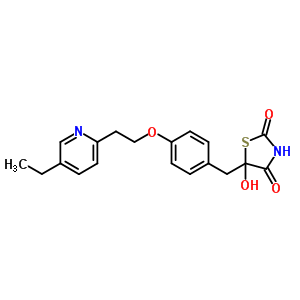 5-{4-[2-(5-Ethyl-2-pyridinyl)ethoxy]benzyl}-5-hydroxy-1,3-thiazolidine-2,4-dione Structure,625853-74-9Structure