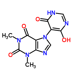 1H-purine-2,6-dione, 7-(1, 6-dihydro-4-hydroxy-6-oxo-5-pyrimidinyl)-3,7-dihydro-1,3-dimethyl- Structure,62787-62-6Structure