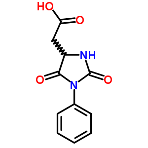 (2,5-Dioxo-1-phenyl-imidazolidin-4-yl)-acetic acid Structure,62848-47-9Structure