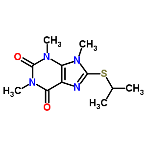 1H-purine-2,6-dione,3,9-dihydro-1,3,9-trimethyl-8-[(1-methylethyl)thio]- Structure,6299-06-5Structure