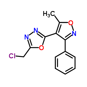 2-(Chloromethyl)-5-(5-methyl-3-phenylisoxazol-4-yl)-1,3,4-oxadiazole Structure,63002-59-5Structure