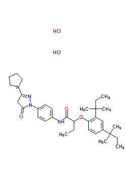 2-[2,4-Bis(tert-pentyl)phenoxy]-n-[4-[4,5-dihydro-5-oxo-3-(1-pyrrolidinyl)-1h-pyrazol-1-yl ]phenyl ]butyramide dihydrochloride Structure,63059-49-4Structure