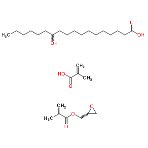 12-Hydroxy-octadecanoic acid polymer with 2-methyl-2-propenoic acid and oxiranylmethyl 2-methyl-2-propenoate Structure,63087-22-9Structure