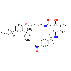 N-[4-[2,4-bis(1,1-dimethylpropyl)phenoxy]butyl ]-1-hydroxy-4-[[(4-nitrophenyl)sulfonyl ]amino]-2-naphthalenecarboxamide Structure,63149-31-5Structure