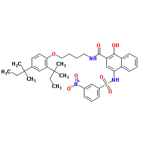 N-[4-[2,4-bis(1,1-dimethylpropyl)phenoxy]butyl ]-1-hydroxy-4-[[(3-nitrophenyl)sulfonyl ]amino]-2-naphthalenecarboxamide Structure,63149-45-1Structure