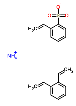 Benzenesulfonic acid, ethenyl-, ammonium salt, polymer with diethenylbenzene Structure,63182-05-8Structure