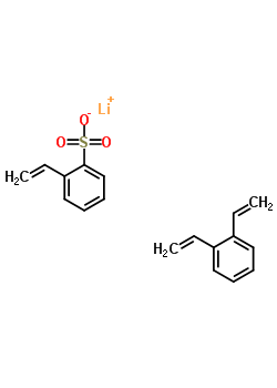 Benzenesulfonic acid,ethenyl-,lithium salt,polymer with diethenylbenzene Structure,63182-07-0Structure