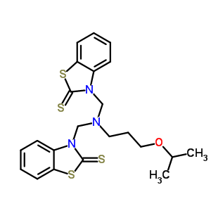 3-[[3-Propan-2-yloxypropyl-[(2-sulfanylidenebenzothiazol-3-yl)methyl]amino]methyl]benzothiazole-2-thione Structure,63304-37-0Structure