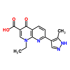 1-Ethyl-7-(3-methyl-2h-pyrazol-4-yl)-4-oxo-1,8-naphthyridine-3-carboxylic acid Structure,63475-33-2Structure